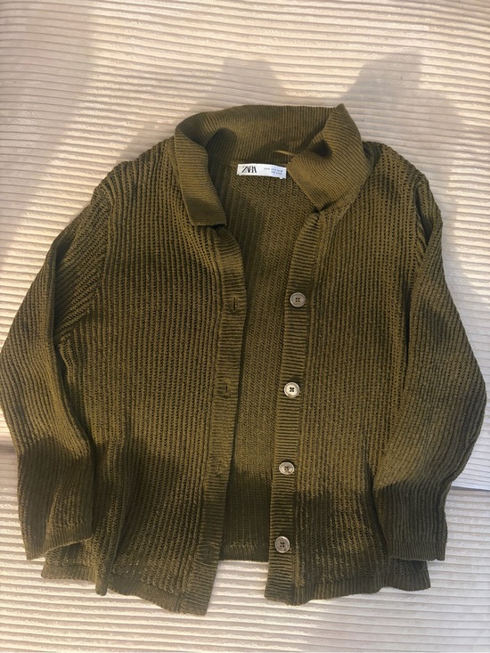Zara Tops - Zara Olive Knit Button-Up Cardigan
